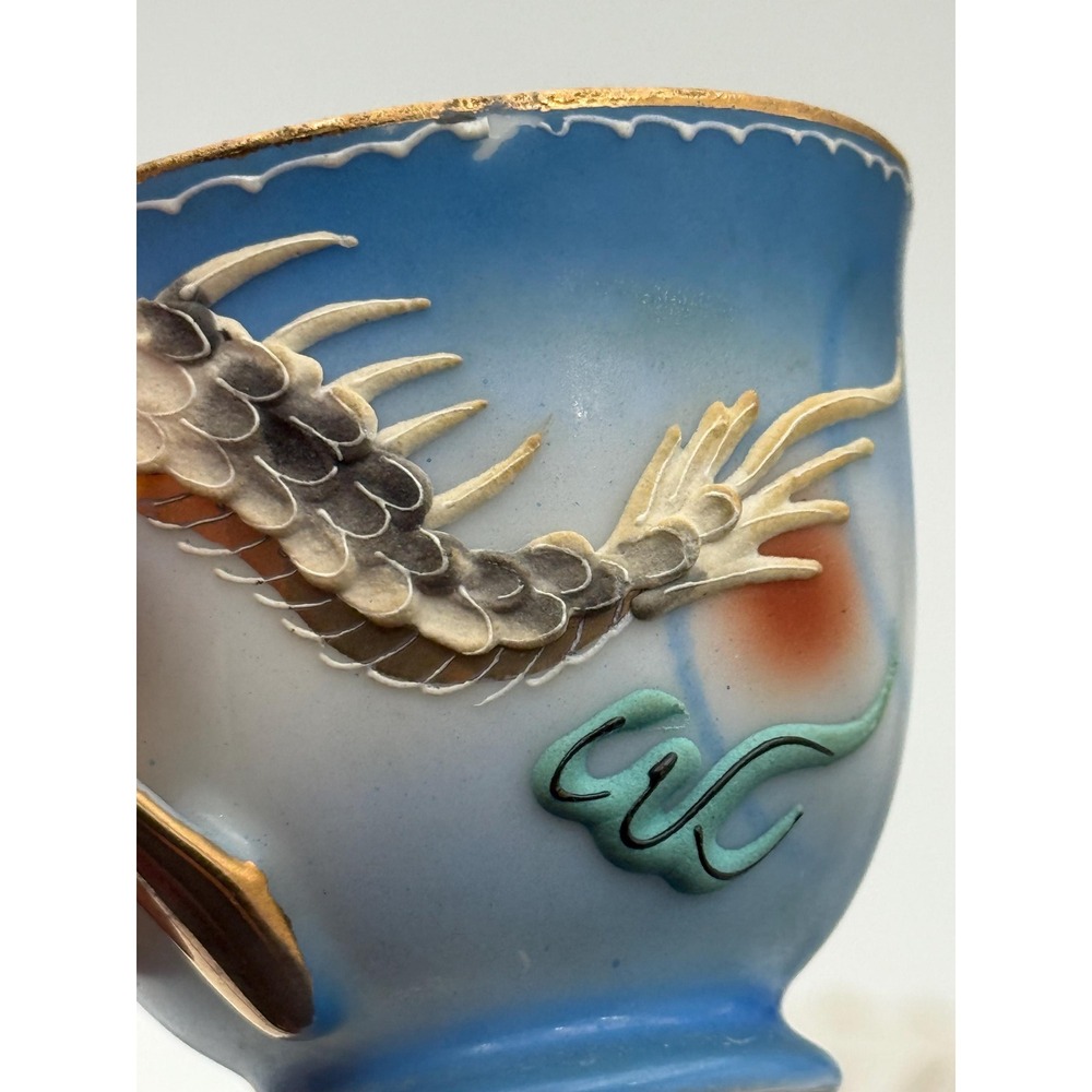 Vintage Collectible Dragonware Moriage Dragon 4 cups 5 saucers - SEE DESCRIPTION - Picture 9 of 12